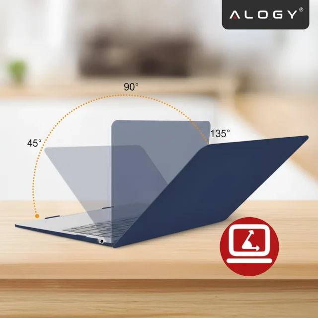 Etui do Apple MacBook Air 13 / 13.3" 2018–2021 (M1 A2337/A2179/A1932) – elastyczna, matowa obudowa ochronna, lekka i odporna – Alogy AirGuard™ Granatowy