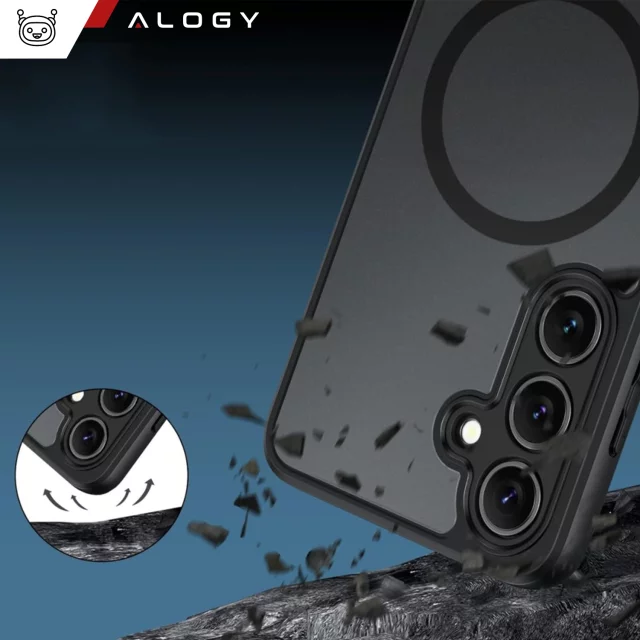 Etui do Samsung Galaxy S24 FE obudowa ochronna na telefon Alogy Matte HybridMag™️ Case do MagSafe Matowe Czarne