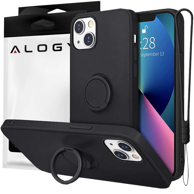 Ring Ultra Slim Alogy Silicone Case for Apple iPhone 13 Mini Black