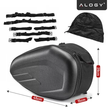 Motorrad-Satteltasche 38–58 l – Tasche, Seitenkoffer, Soziustasche, wasserdicht, robustes Material, verstellbar für Motorräder – Alogy RoadPack™ Schwarz