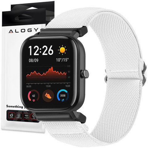 Flexibilní řemínek Univerzální nylonový řemínek na chytré hodinky Alogy Nylon 22 mm bílý