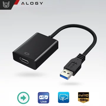 USB 3.0 to HDMI Alogy Adapter Full HD 1080P 60HZ Hub Converter Black