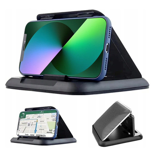 Alogy Carbon car phone holder up to 6.8 inches GPS for dashboard Black