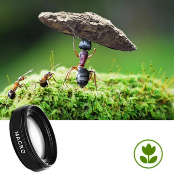 Objektiv Objektiv pro smartphone Sada 2v1 Alogy Klip na objektiv 0,45X Makro 12,5X široký