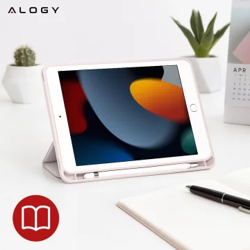 Pouzdro pro Apple iPad 10.2 9 Gen 8/7 2021/2020/2019 Chytré pouzdro na tužku Alogy TPU Kryt na tablet růžové sklo