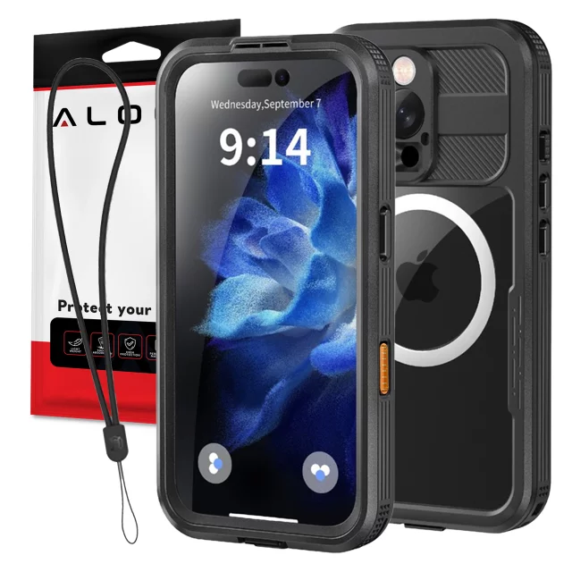 Alogy HydroArmor™ IP68 wasserdichte Hülle mit transparenter Rückseite, 360-Panzerabdeckung für MagSafe für Apple iPhone 16 Pro Max