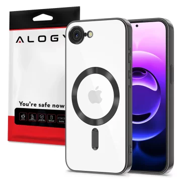 Apple iPhone 16e Alogy LuxeShield™️ Glamour Luxury Ring MagSafe Case with Camera Cover Black