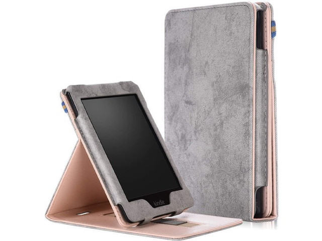 Kožené pouzdro Alogy Slim pro Kindle Paperwhite 4 2018/2019 šedé