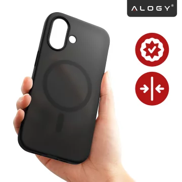 Hülle für Apple iPhone 16 Pro Max Alogy MagSafe Hybrid Matte Case Matte Cover mit Linsenschutz Schwarz