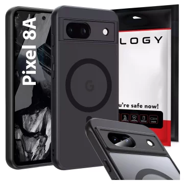 Google Pixel 8a case Alogy MagSafe Hybrid Matte Case MagMat matte black back cover