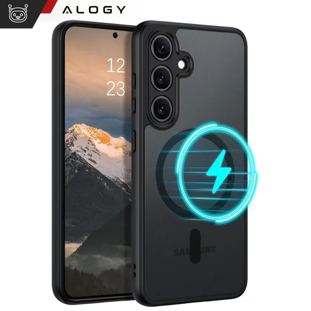 Etui do Samsung Galaxy S24 FE obudowa ochronna na telefon Alogy Matte HybridMag™️ Case do MagSafe Matowe Czarne