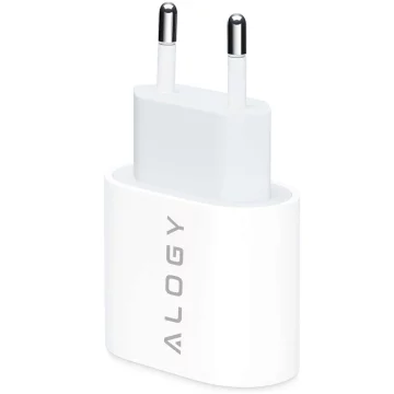 Schnelles 30-W-USB-C-Wandladegerät USB Typ C GaN PD für iPhone Alogy Cube Weißes USB-C-Kabel 1 m