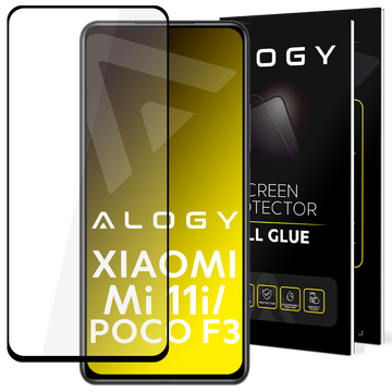 Alogy Full Glue tempered glass for case friendly case for Xiaomi Poco F3 / Mi 11i Black
