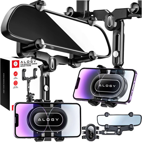 Car phone holder for the rear-view mirror of a car Alogy Mirror Car Holder Black