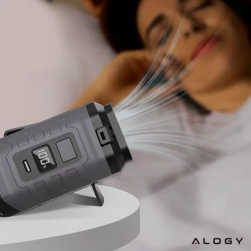 Stolní ventilátor stojící ventilátor malé oběhové čerpadlo s klipem bezdrátové ruční 500mAh USB-C Alogy White