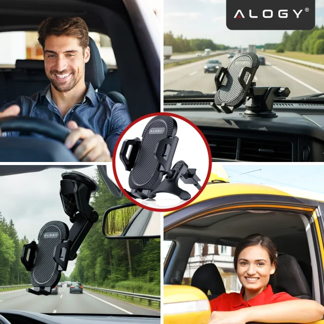 Alogy 3-in-1 car phone holder for the windshield, dashboard grille, cockpit Organizer