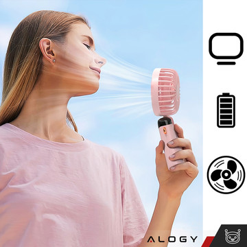 Fan fan handheld desk fan Alogy wireless portable handheld with handle pink