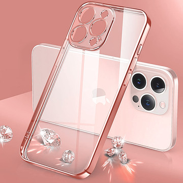 Alogy TPU Luxury Case with Camera Protector for Apple iPhone 12 Pro Pink and Transparent