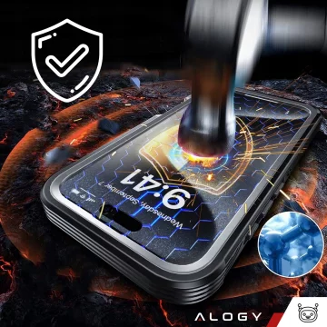 Schutzhülle für Apple iPhone 16 Alogy Shield360 MagCase™️ mit MagSafe-Funktion, inklusive Display- und Kameraschutz, Schwarz