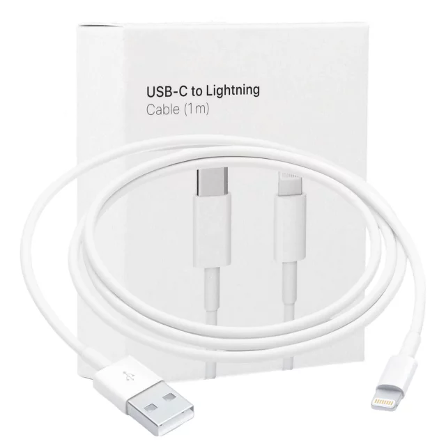 Kabel 100cm USB-C do Lightning PowerDelivery do Apple iPhone USB Data Charging Cable PD 20W Biały