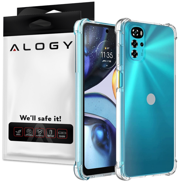 ShockProof Alogy Armor Case for Motorola Moto G22 Transparent