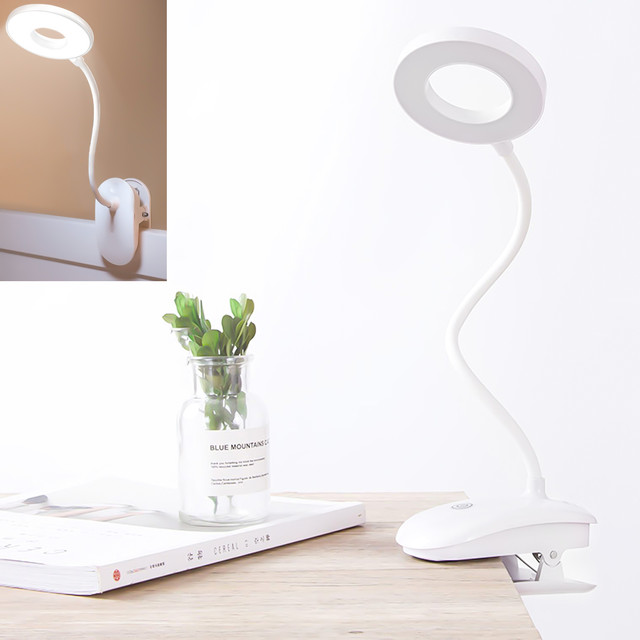 Desk lamp Alogy Desk LED Ring Lamp with a desk clip wireless flexible White