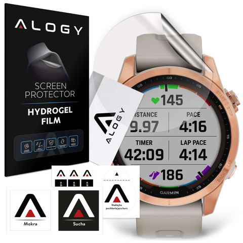 2x Alogy Hydrogel Protective Film for Garmin Fenix 7s Smartwatch
