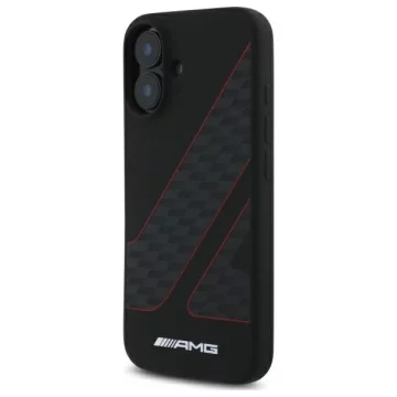 Pouzdro Mercedes-AMG Checkered Flag MagSafe pro iPhone 16 6,1″ – černé