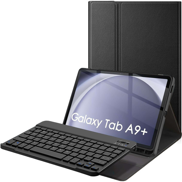Pouzdro na klávesnici pro Samsung Galaxy Tab A9 Plus 2023 11" (X210/X215/X216) Magnetická Bluetooth klávesnice Alogy Black Glass