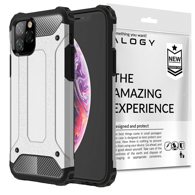 Etui Alogy Hard Armor do Apple iPhone 11 Pro Max srebrne