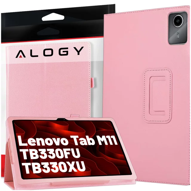 Etui do Lenovo Tab K11 / K11E 11” M11 10.95" TB330FU/TB330XU/TB331FC stojak pokrowiec obudowa z klapką na tablet Case Alogy Różowe