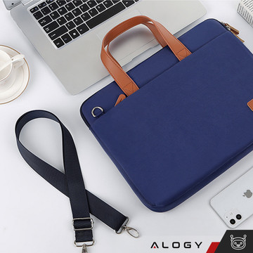Pánská a dámská brašna přes rameno na tablet na notebook 15,6 palcový látkový cestovní obal Alogy Navy Blue