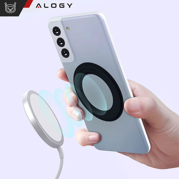 Magnetická deska pro samolepku MagSafe Ring Ring Holder obal Univerzální kůže Alogy Magnetic černá