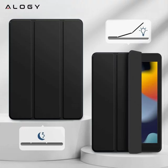 Hülle für Apple iPad 10.2 9 Gen 8/7 2021/2020/2019 Smart Pencil Case Alogy TPU Tablet Cover Schwarz