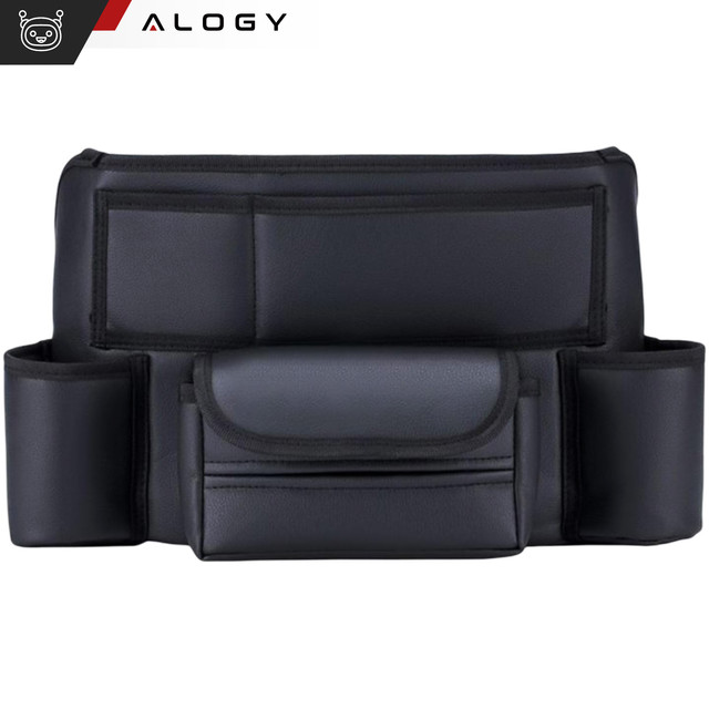 Organizér do auta do auta mezi sedadlo autosedačka Alogy Car držák na pití kapesníčky Black 2x držák na opěrku hlavy