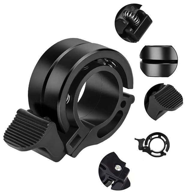 Alogy Metal Bell aluminum alloy bicycle bell for handlebar bicycle universal double row Black