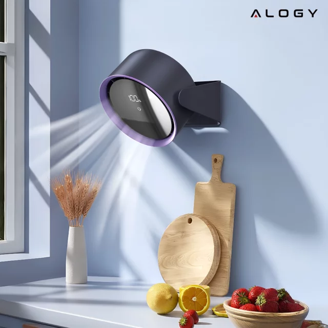 Stolní ventilátor stojící ventilátor malé oběhové čerpadlo s klipem bezdrátové ruční 500mAh USB-C Alogy White