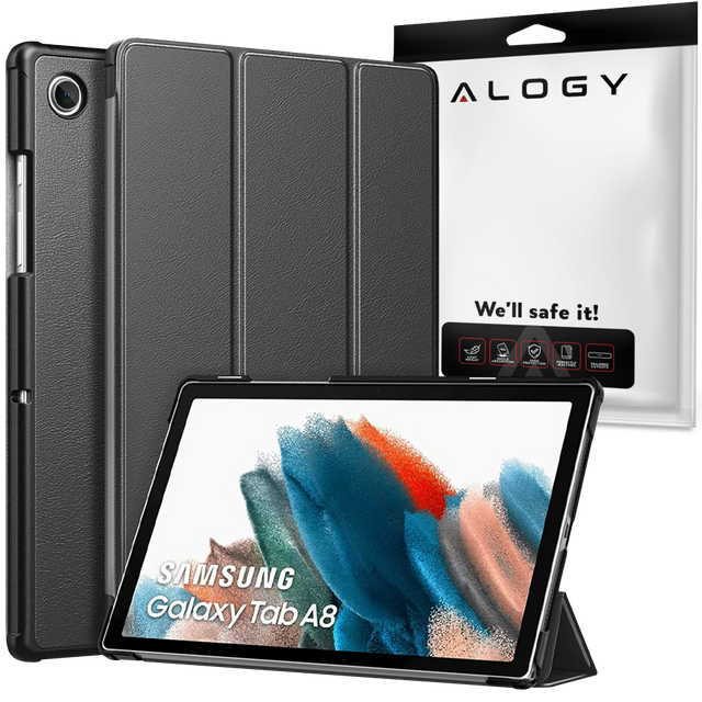 Etui Alogy Book Cover do Samsung Galaxy Tab A8 2021 SM-X200/SM-X205 Szary + Folia + Rysik
