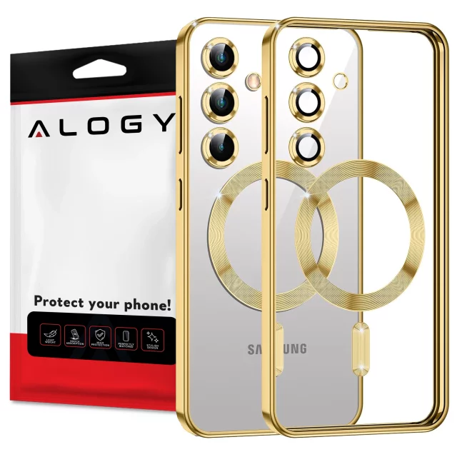 MagSafe Case for Apple iPhone 16 Pro Max Alogy Glamour Luxury Ring Case Gold-Transparent