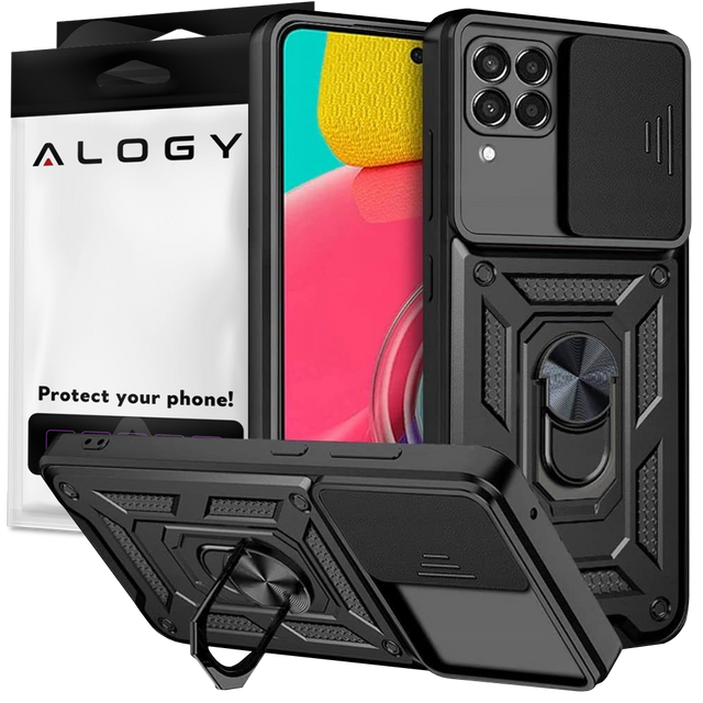 Alogy Camshield Stand Ring Camera Case for Samsung Galaxy M53 5G black