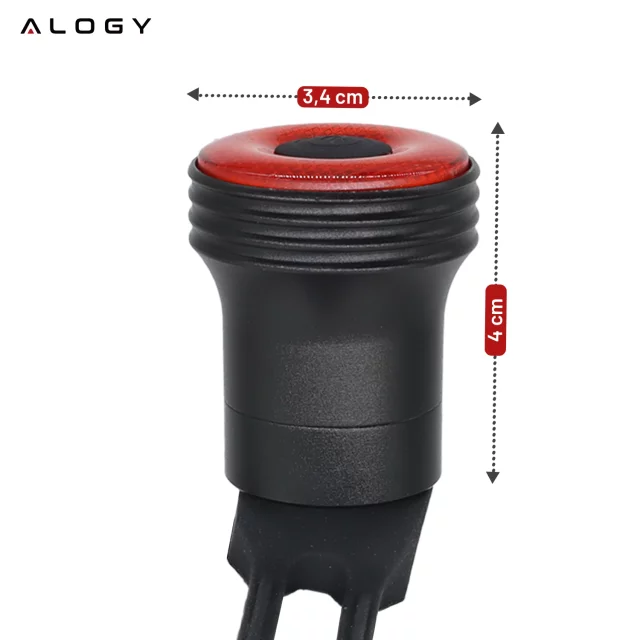 Bicycle rear light for the rear of the bike LED lighting rear light red aluminum waterproof IPX4 50lm Alogy