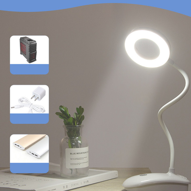 Desk lamp Alogy Desk LED Ring Lamp with a desk clip wireless flexible White