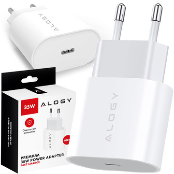 Fast Powerful 35W USB-C USB Type C PD GaN Wall Charger for iPhone Alogy White