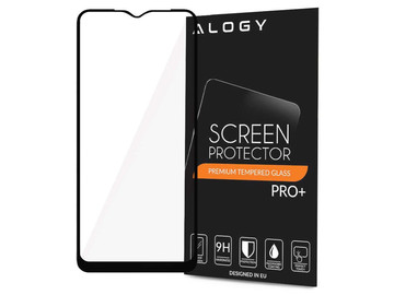 Alogy Full Glue Hüllenfreundliches Glas für Samsung Galaxy A02s / A03s 164mm Schwarz