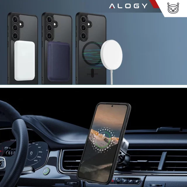 Etui do Samsung Galaxy S24 FE obudowa ochronna na telefon Alogy Matte HybridMag™️ Case do MagSafe Matowe Czarne