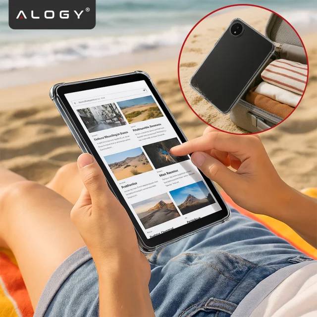 Etui do Redmi Pad SE 8.7" Przezroczyste, Ochronne, Hybrydowe, Wzmocnione Narożniki, Smukłe i Lekkie, Alogy FlexiShield™ + SZKŁO HARTOWANE