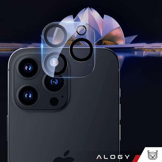 Case for iPhone 15 Pro Housing Case 2x screen glass and 2x lens Ring armored Alogy 360 Hybrid Set 6in1 black and transparent