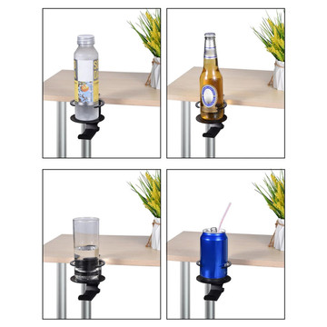 2v1 stolní organizér držák na šálek sluchátka kabely stolní hliníkový stojánek věšák háček Alogy Black