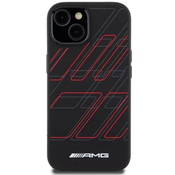 Etui do iPhone 15 AMG Silicone Rhombuses MagSafe czarne