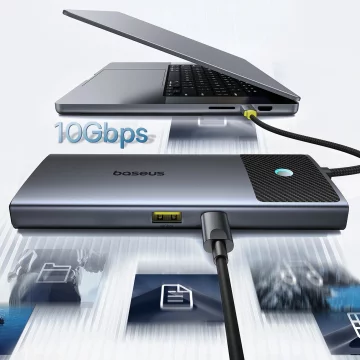 Baseus Metal Gleam Series II 7-w-1 USB-C Hub PD100W, 2×USB-A, 2×HDMI 4K